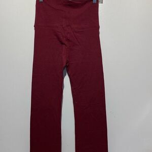 Active USA Women's Red Performance Stretch Knit Athletic Leggings Size Small